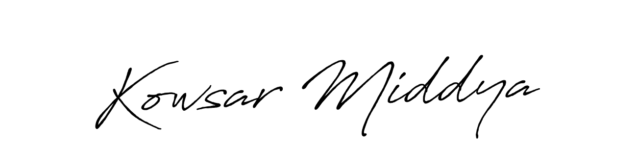 Also You can easily find your signature by using the search form. We will create Kowsar Middya name handwritten signature images for you free of cost using Antro_Vectra_Bolder sign style. Kowsar Middya signature style 7 images and pictures png