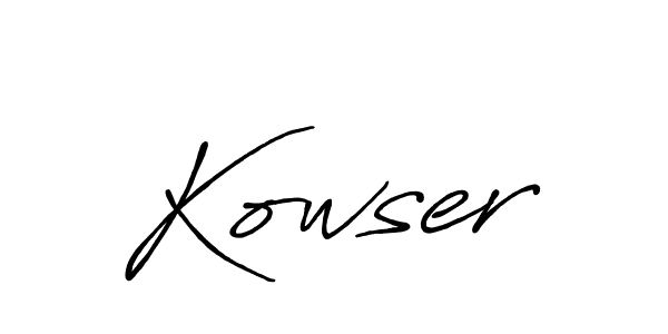 How to make Kowser name signature. Use Antro_Vectra_Bolder style for creating short signs online. This is the latest handwritten sign. Kowser signature style 7 images and pictures png