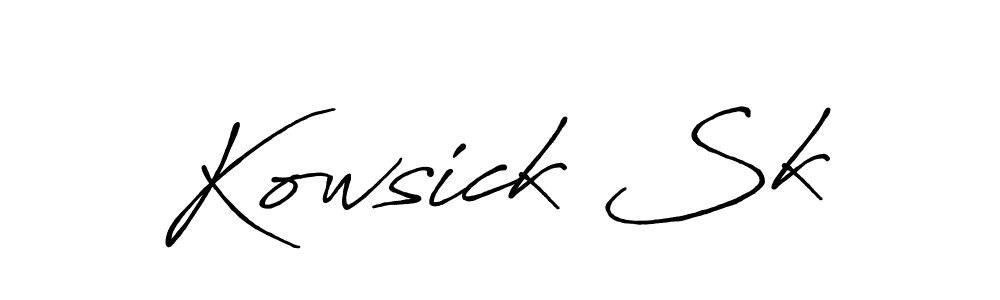 Similarly Antro_Vectra_Bolder is the best handwritten signature design. Signature creator online .You can use it as an online autograph creator for name Kowsick Sk. Kowsick Sk signature style 7 images and pictures png