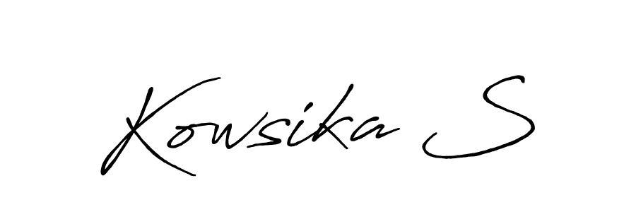 Create a beautiful signature design for name Kowsika S. With this signature (Antro_Vectra_Bolder) fonts, you can make a handwritten signature for free. Kowsika S signature style 7 images and pictures png