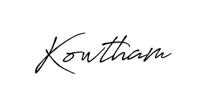 Make a beautiful signature design for name Kowtham. With this signature (Antro_Vectra_Bolder) style, you can create a handwritten signature for free. Kowtham signature style 7 images and pictures png