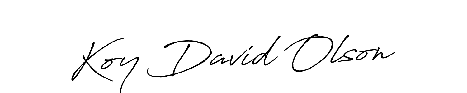 Design your own signature with our free online signature maker. With this signature software, you can create a handwritten (Antro_Vectra_Bolder) signature for name Koy David Olson. Koy David Olson signature style 7 images and pictures png