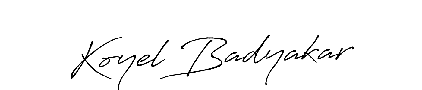 You should practise on your own different ways (Antro_Vectra_Bolder) to write your name (Koyel Badyakar) in signature. don't let someone else do it for you. Koyel Badyakar signature style 7 images and pictures png