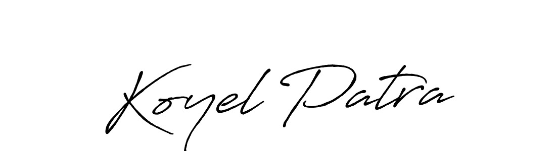 Make a beautiful signature design for name Koyel Patra. With this signature (Antro_Vectra_Bolder) style, you can create a handwritten signature for free. Koyel Patra signature style 7 images and pictures png