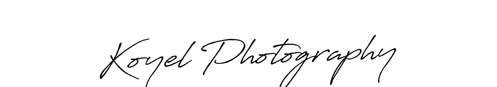 You should practise on your own different ways (Antro_Vectra_Bolder) to write your name (Koyel Photography) in signature. don't let someone else do it for you. Koyel Photography signature style 7 images and pictures png