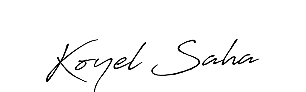 Design your own signature with our free online signature maker. With this signature software, you can create a handwritten (Antro_Vectra_Bolder) signature for name Koyel Saha. Koyel Saha signature style 7 images and pictures png