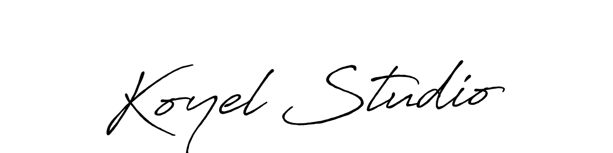 Use a signature maker to create a handwritten signature online. With this signature software, you can design (Antro_Vectra_Bolder) your own signature for name Koyel Studio. Koyel Studio signature style 7 images and pictures png