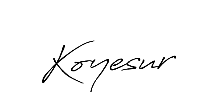 The best way (Antro_Vectra_Bolder) to make a short signature is to pick only two or three words in your name. The name Koyesur include a total of six letters. For converting this name. Koyesur signature style 7 images and pictures png