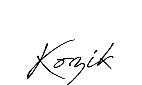 The best way (Antro_Vectra_Bolder) to make a short signature is to pick only two or three words in your name. The name Kozik include a total of six letters. For converting this name. Kozik signature style 7 images and pictures png