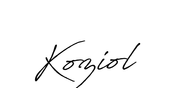 Make a beautiful signature design for name Koziol. With this signature (Antro_Vectra_Bolder) style, you can create a handwritten signature for free. Koziol signature style 7 images and pictures png