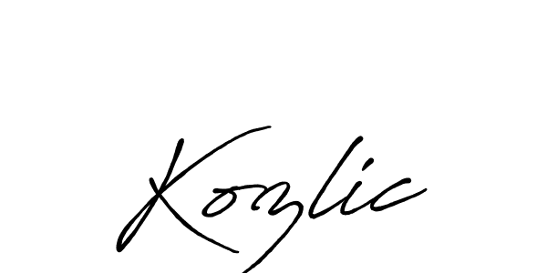 Make a beautiful signature design for name Kozlic. With this signature (Antro_Vectra_Bolder) style, you can create a handwritten signature for free. Kozlic signature style 7 images and pictures png