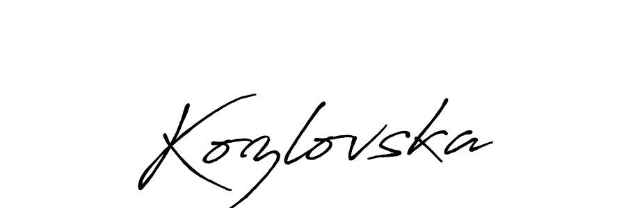 if you are searching for the best signature style for your name Kozlovska. so please give up your signature search. here we have designed multiple signature styles  using Antro_Vectra_Bolder. Kozlovska signature style 7 images and pictures png