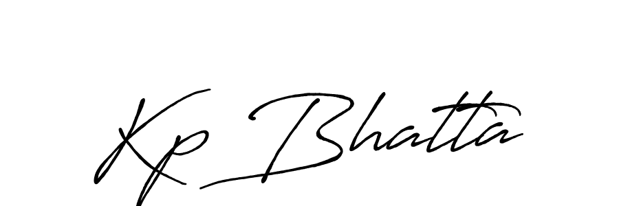 Make a beautiful signature design for name Kp Bhatta. With this signature (Antro_Vectra_Bolder) style, you can create a handwritten signature for free. Kp Bhatta signature style 7 images and pictures png