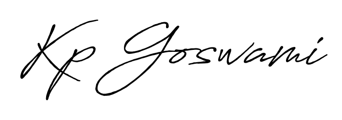 The Antro_Vectra_Bolder font transforms the name Kp Goswami into an executive sign with sharp precision and distinguished character. Kp Goswami signature style 7 images and pictures png