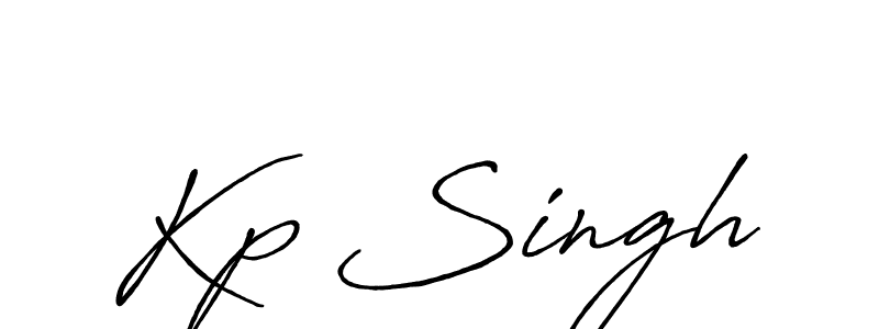 Create a beautiful signature design for name Kp Singh. With this signature (Antro_Vectra_Bolder) fonts, you can make a handwritten signature for free. Kp Singh signature style 7 images and pictures png