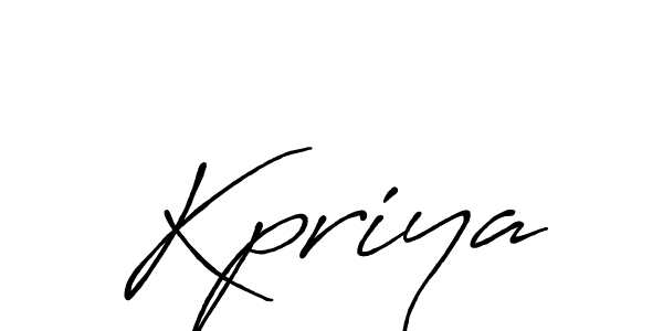How to make Kpriya name signature. Use Antro_Vectra_Bolder style for creating short signs online. This is the latest handwritten sign. Kpriya signature style 7 images and pictures png