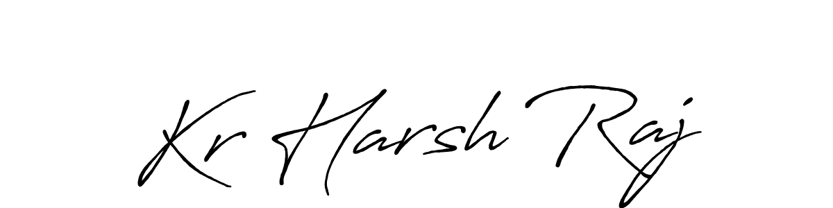 Kr Harsh Raj stylish signature style. Best Handwritten Sign (Antro_Vectra_Bolder) for my name. Handwritten Signature Collection Ideas for my name Kr Harsh Raj. Kr Harsh Raj signature style 7 images and pictures png