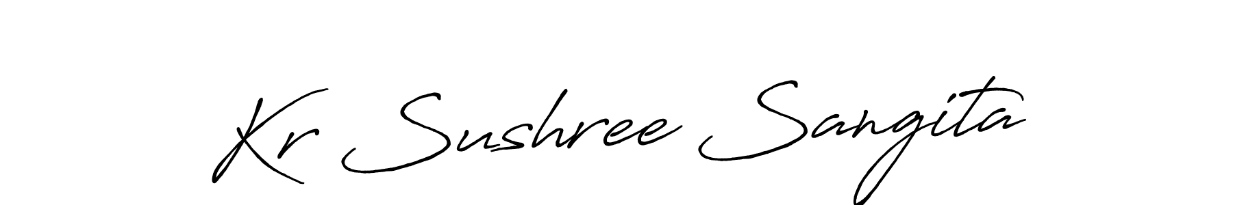How to make Kr Sushree Sangita name signature. Use Antro_Vectra_Bolder style for creating short signs online. This is the latest handwritten sign. Kr Sushree Sangita signature style 7 images and pictures png