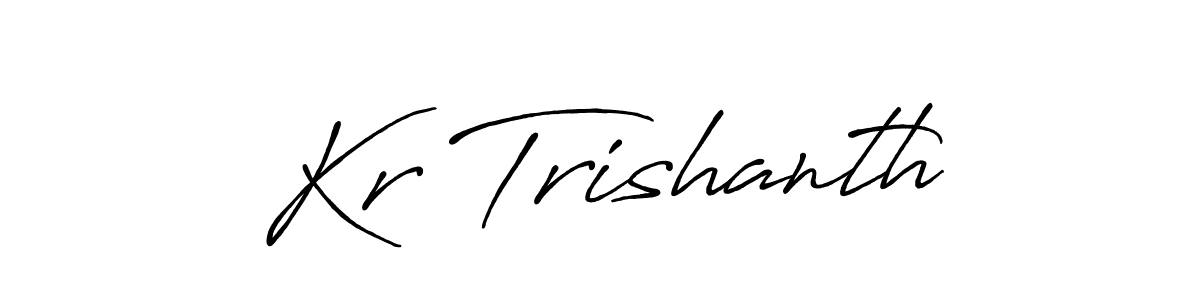Create a beautiful signature design for name Kr Trishanth. With this signature (Antro_Vectra_Bolder) fonts, you can make a handwritten signature for free. Kr Trishanth signature style 7 images and pictures png