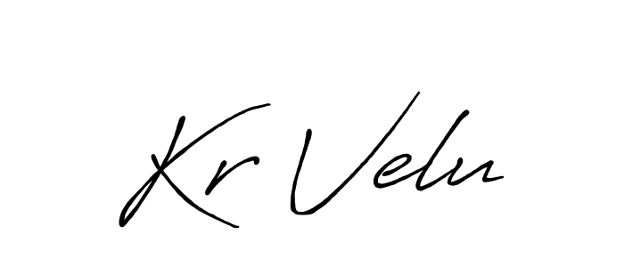 Make a beautiful signature design for name Kr Velu. With this signature (Antro_Vectra_Bolder) style, you can create a handwritten signature for free. Kr Velu signature style 7 images and pictures png