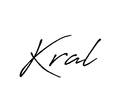 Kral stylish signature style. Best Handwritten Sign (Antro_Vectra_Bolder) for my name. Handwritten Signature Collection Ideas for my name Kral. Kral signature style 7 images and pictures png
