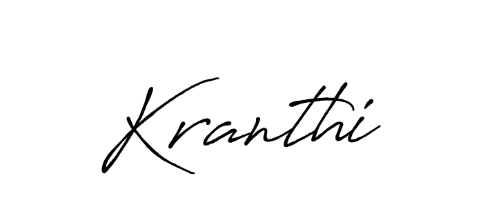 Make a beautiful signature design for name Kranthi. With this signature (Antro_Vectra_Bolder) style, you can create a handwritten signature for free. Kranthi signature style 7 images and pictures png