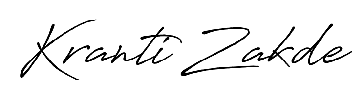 Master the art of signing with Kranti Zakde written in fluent Antro_Vectra_Bolder script. A great template to practice and refine your handwriting. Kranti Zakde signature style 7 images and pictures png