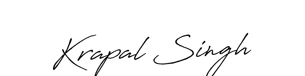 Krapal Singh stylish signature style. Best Handwritten Sign (Antro_Vectra_Bolder) for my name. Handwritten Signature Collection Ideas for my name Krapal Singh. Krapal Singh signature style 7 images and pictures png