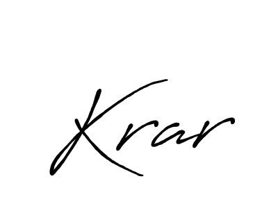 Design your own signature with our free online signature maker. With this signature software, you can create a handwritten (Antro_Vectra_Bolder) signature for name Krar. Krar signature style 7 images and pictures png