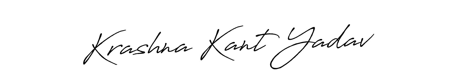How to make Krashna Kant Yadav name signature. Use Antro_Vectra_Bolder style for creating short signs online. This is the latest handwritten sign. Krashna Kant Yadav signature style 7 images and pictures png