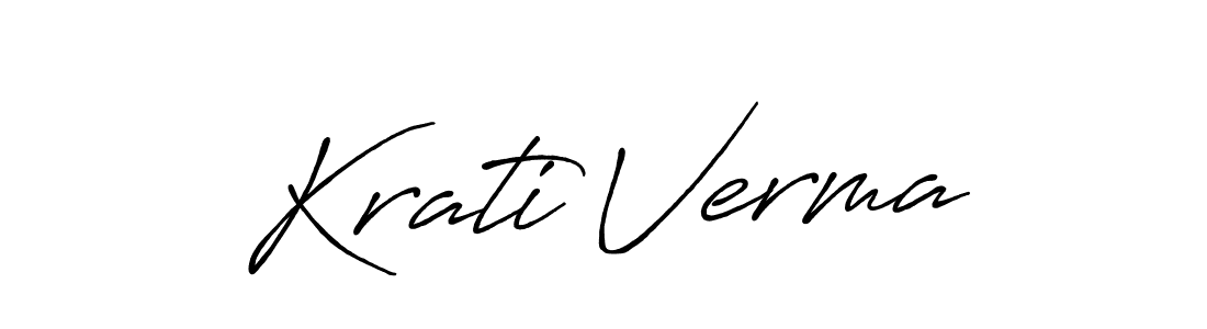 How to make Krati Verma name signature. Use Antro_Vectra_Bolder style for creating short signs online. This is the latest handwritten sign. Krati Verma signature style 7 images and pictures png