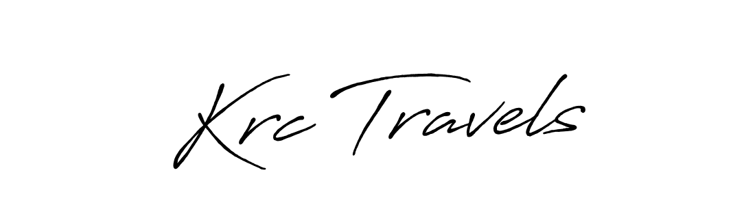 How to make Krc Travels name signature. Use Antro_Vectra_Bolder style for creating short signs online. This is the latest handwritten sign. Krc Travels signature style 7 images and pictures png