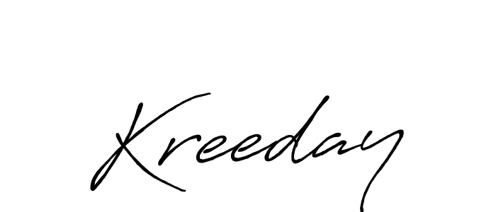 How to make Kreeday name signature. Use Antro_Vectra_Bolder style for creating short signs online. This is the latest handwritten sign. Kreeday signature style 7 images and pictures png