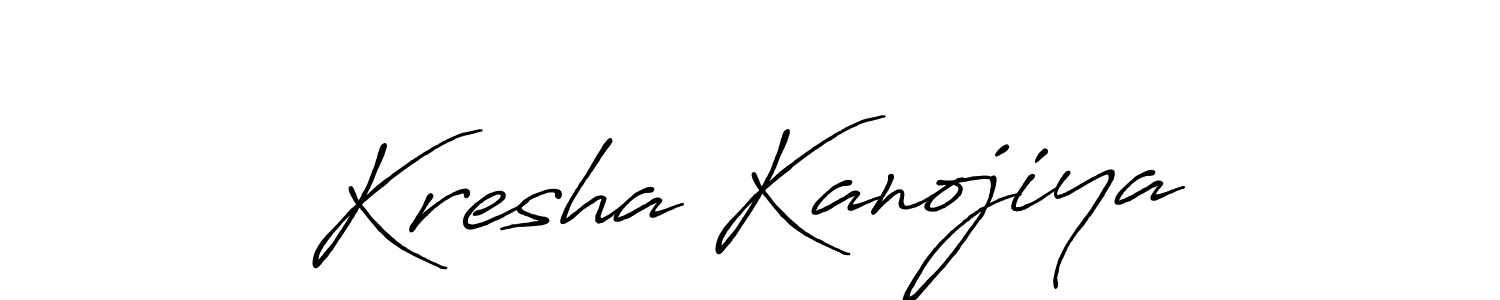 Also we have Kresha Kanojiya name is the best signature style. Create professional handwritten signature collection using Antro_Vectra_Bolder autograph style. Kresha Kanojiya signature style 7 images and pictures png