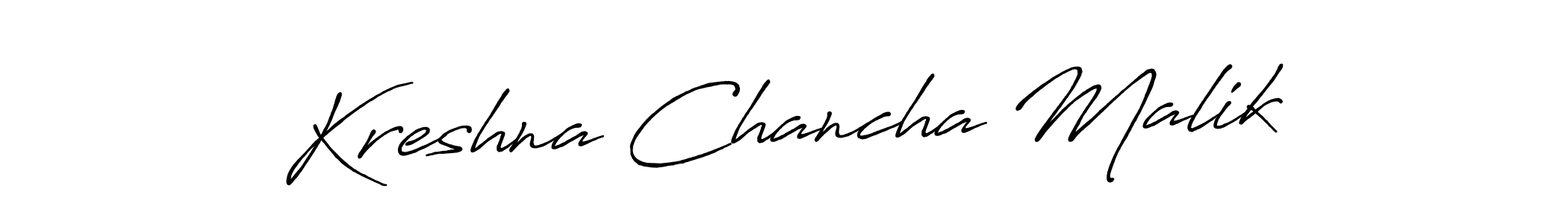 You can use this online signature creator to create a handwritten signature for the name Kreshna Chancha Malik. This is the best online autograph maker. Kreshna Chancha Malik signature style 7 images and pictures png