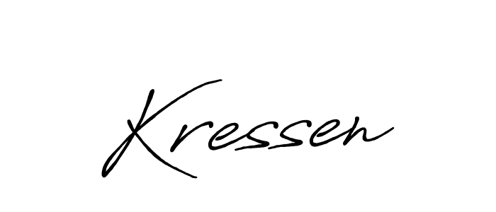 Also we have Kressen name is the best signature style. Create professional handwritten signature collection using Antro_Vectra_Bolder autograph style. Kressen signature style 7 images and pictures png