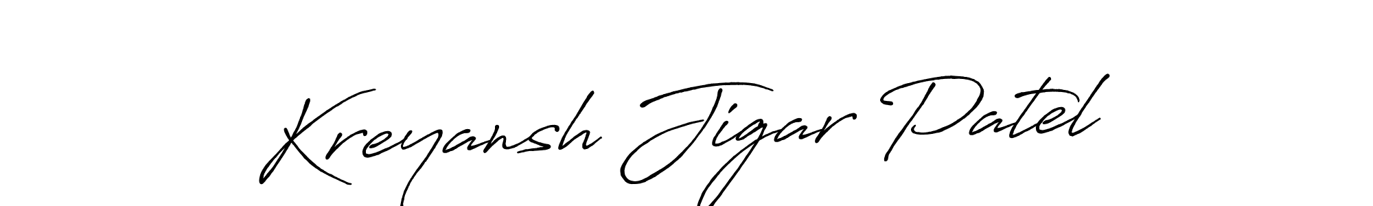 Once you've used our free online signature maker to create your best signature Antro_Vectra_Bolder style, it's time to enjoy all of the benefits that Kreyansh Jigar Patel name signing documents. Kreyansh Jigar Patel signature style 7 images and pictures png