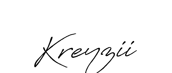 Make a beautiful signature design for name Kreyzii. With this signature (Antro_Vectra_Bolder) style, you can create a handwritten signature for free. Kreyzii signature style 7 images and pictures png