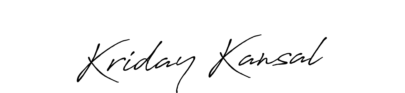 It looks lik you need a new signature style for name Kriday Kansal. Design unique handwritten (Antro_Vectra_Bolder) signature with our free signature maker in just a few clicks. Kriday Kansal signature style 7 images and pictures png