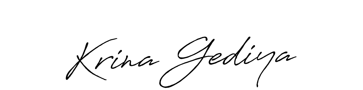 Antro_Vectra_Bolder is a professional signature style that is perfect for those who want to add a touch of class to their signature. It is also a great choice for those who want to make their signature more unique. Get Krina Gediya name to fancy signature for free. Krina Gediya signature style 7 images and pictures png