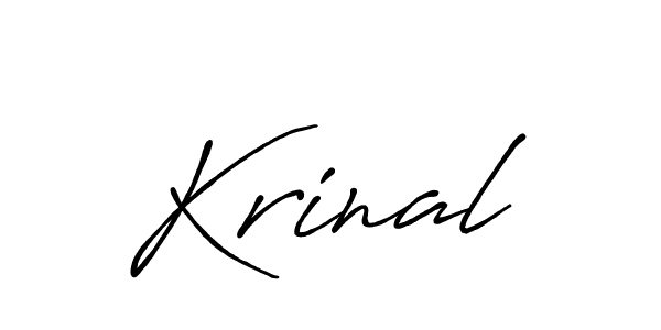 How to make Krinal signature? Antro_Vectra_Bolder is a professional autograph style. Create handwritten signature for Krinal name. Krinal signature style 7 images and pictures png