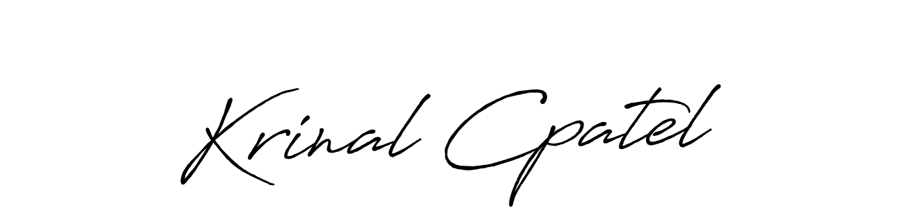 The best way (Antro_Vectra_Bolder) to make a short signature is to pick only two or three words in your name. The name Krinal Cpatel include a total of six letters. For converting this name. Krinal Cpatel signature style 7 images and pictures png