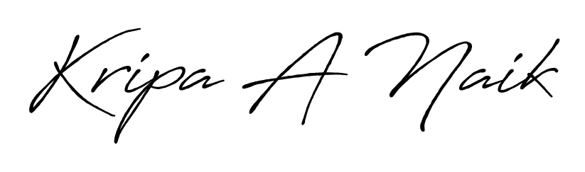 A classic penmanship look for Kripa A Naik. The Antro_Vectra_Bolder font brings timeless elegance and confidence to every signed document. Kripa A Naik signature style 7 images and pictures png