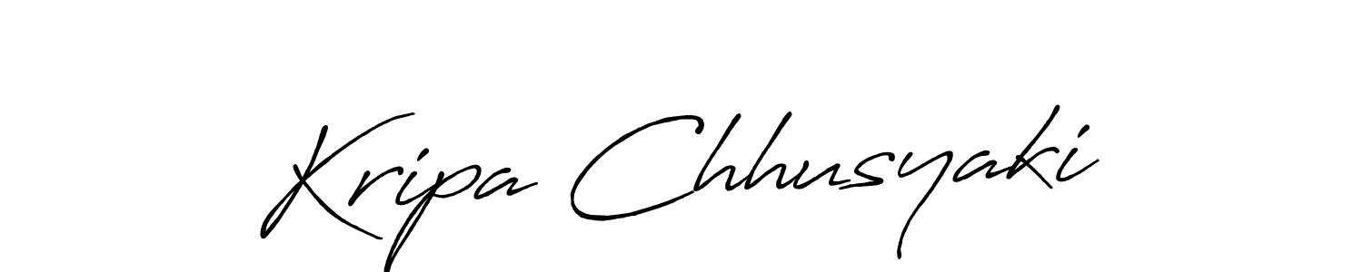 Also we have Kripa Chhusyaki name is the best signature style. Create professional handwritten signature collection using Antro_Vectra_Bolder autograph style. Kripa Chhusyaki signature style 7 images and pictures png