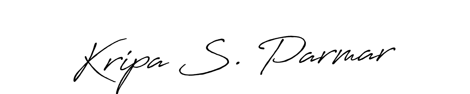 How to make Kripa S. Parmar name signature. Use Antro_Vectra_Bolder style for creating short signs online. This is the latest handwritten sign. Kripa S. Parmar signature style 7 images and pictures png