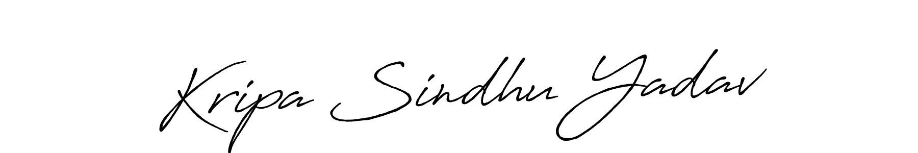 if you are searching for the best signature style for your name Kripa Sindhu Yadav. so please give up your signature search. here we have designed multiple signature styles  using Antro_Vectra_Bolder. Kripa Sindhu Yadav signature style 7 images and pictures png