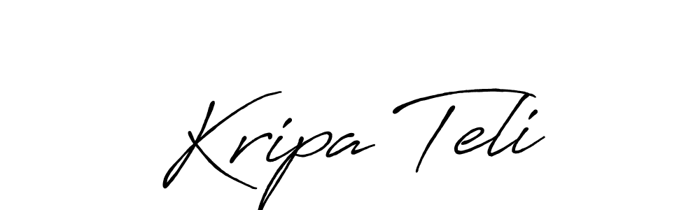 Also You can easily find your signature by using the search form. We will create Kripa Teli name handwritten signature images for you free of cost using Antro_Vectra_Bolder sign style. Kripa Teli signature style 7 images and pictures png