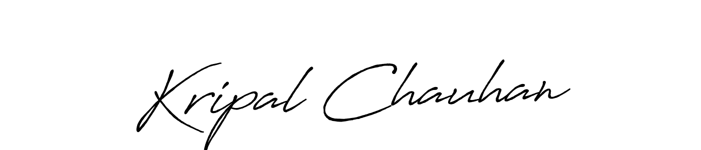How to make Kripal Chauhan name signature. Use Antro_Vectra_Bolder style for creating short signs online. This is the latest handwritten sign. Kripal Chauhan signature style 7 images and pictures png