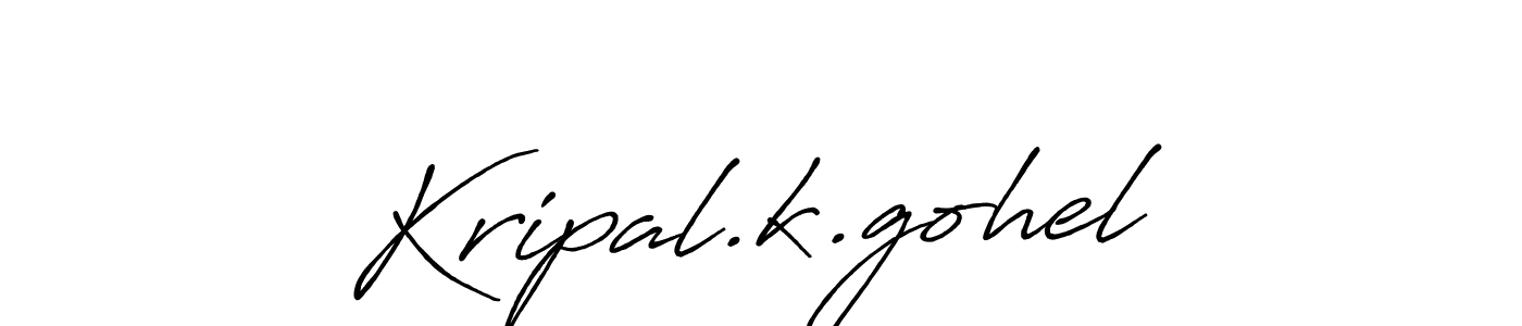 How to make Kripal.k.gohel name signature. Use Antro_Vectra_Bolder style for creating short signs online. This is the latest handwritten sign. Kripal.k.gohel signature style 7 images and pictures png