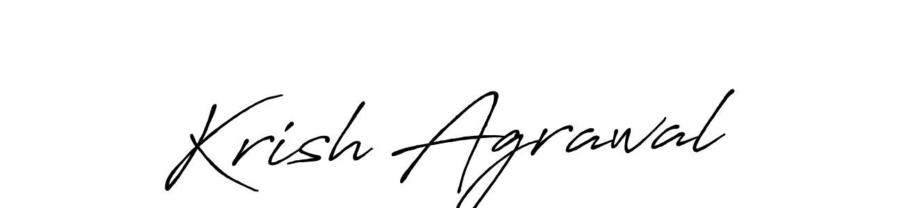 Similarly Antro_Vectra_Bolder is the best handwritten signature design. Signature creator online .You can use it as an online autograph creator for name Krish Agrawal. Krish Agrawal signature style 7 images and pictures png